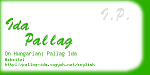 ida pallag business card